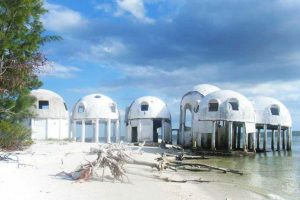 Back before hurricanes eroded the beach under the dome house