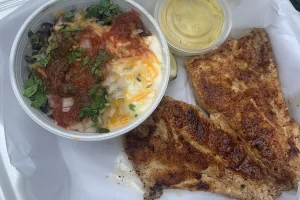 Blackened fish platter