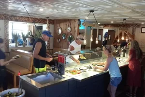 Salad bar at the Snook Inn