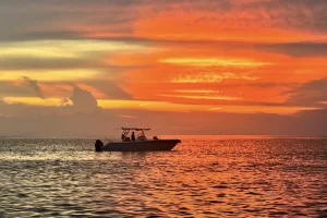 A boat offshore South Marco Beach