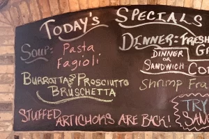 Joey's daily specials board