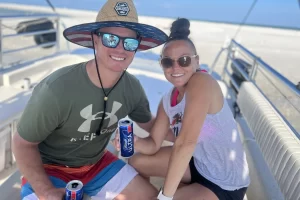 Enjoying some cold beers on the boat