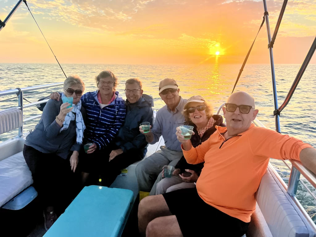 Forget the cocktails - wine time on the sunset cruise