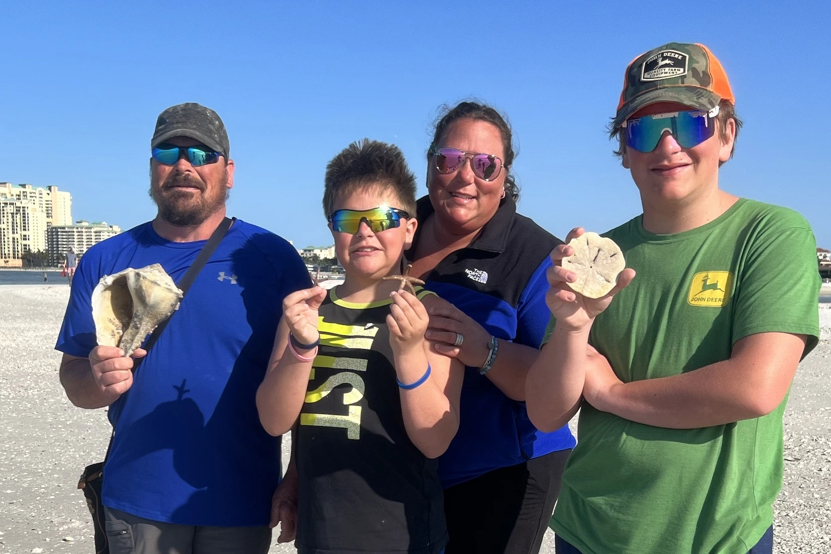 Fun family shelling on a private tour