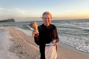 Found a great lightning whelk at Caxambas Pass