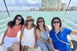 Family girls trip on the boat