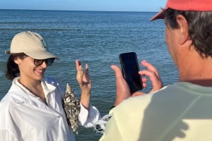 Marco boat tour weather in November. Nice Junonia shell! Amazing Huge Florida horse conch too. What a haul!