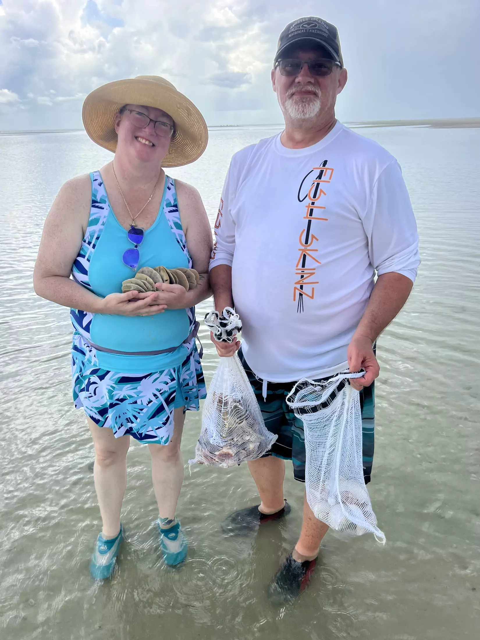 SO many sand dollars found at Caxambas Pass on a Florida Island Tours barrier island shelling tour