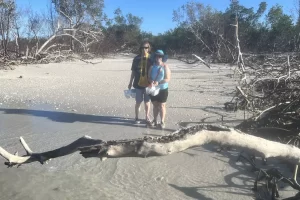 Remote barrier island shelling on Kice