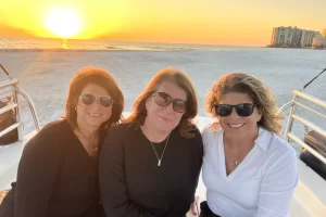 Sunset girls trip on the boat