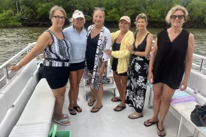 Having fun on a girls trip boat tour